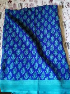 Blue Chiffon Sarree
