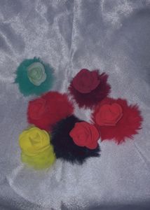 Fluffy hair clips