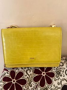 Lime Green Croc-Embossed Bag