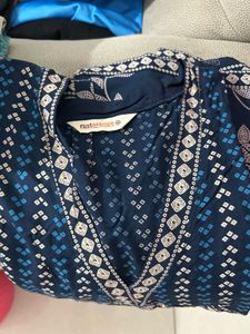 Floral Printed V Neck A-Line Ethnic Maxi Dress