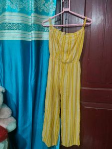 Yellow Striped Jumpsuit
