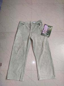 Wide Leg Light Green Jeans