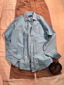 Men&#39;s Blue Long Sleeve Shirt