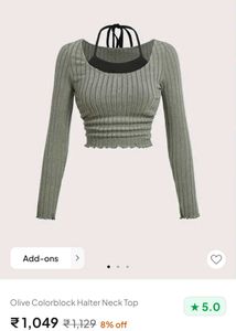 Olive Halter Neck Top