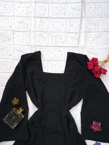 Corset Back Black Kurti 🖤