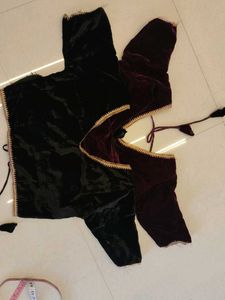 Black And Velvet Saree Blouse Combo