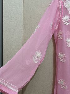 Pink Embroidered Kurta Sets