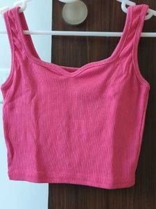 Pink Sleeveless Crop Top