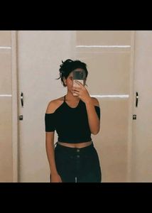Black Cold Shoulder, Ribbed Cross Cros Back Top