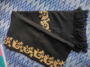 Elegant Embroidered Shwal- Black🖤