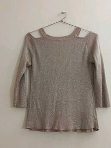 Sparkly Cold Shoulder Top