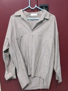 Striped Oversized Long Sleeve Top