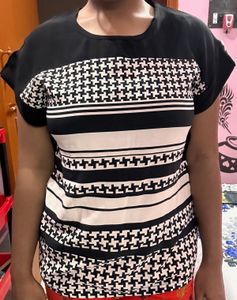 Houndstooth &amp; Stripe Top