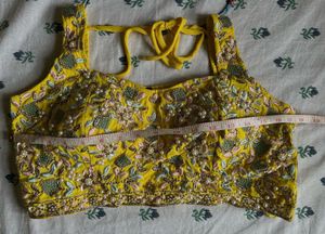 Yellow Palazzo - Choli Set with Net Jacket