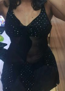 Y2k Glitter Mesh Top