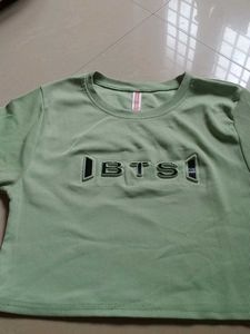 BTS Crop Top - Light Green
