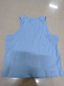 Blue Ribbed Tank Top