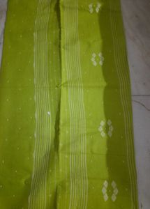 Odisha Handloom Lime Green Cotton Saree