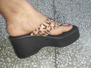 Leopard Print Platform Sandals