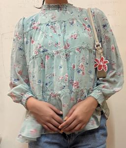 Floral Ruffle Tiered Blouse