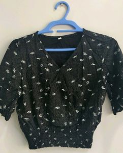 Black Print Top