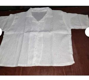 White Collared Short Sleeve Top