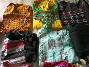 Mixed Kurti Bundle With Pant - Size Medium