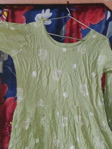 Green Printed Casual Dress