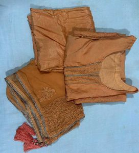 ✨ Peach Embroidered Silk Dupatta Set ✨