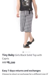 Tiny Baby Girls Black Top &amp; Gingham Pants Set