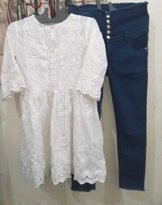 Beautiful Lucknowi Frock(Top)With Jeans