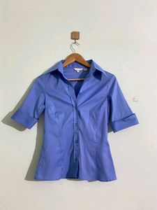 Zara Woman Blue Button Shirt