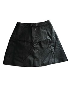 Black Faux Leather Mini Skirt