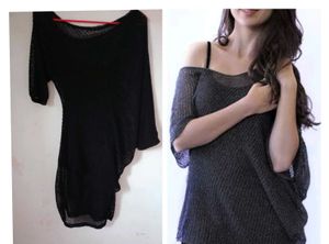 Asymmetrical Hem Knit Dress
