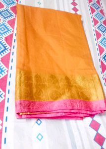 Orange &amp; Pink Traditional Saree