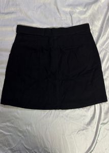 Black Belted Mini Skirt