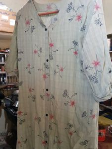 Floral Print Button-Down Kurti
