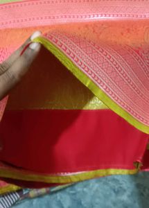 Green With Pinkish Red Saree
