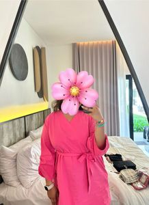 Pink Mini Beach Wear Women Dress - Pure Cotton