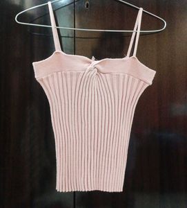 Ribbed Pink Crop top sleeveless bodycon 💌