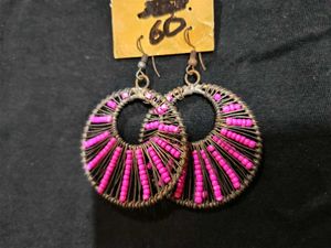 Pink Beaded Earrings