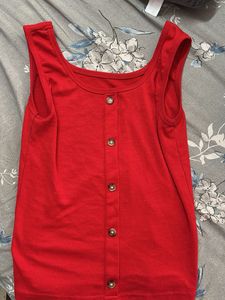 Red daily wear tank top