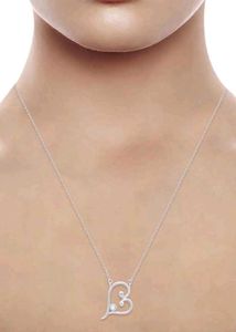 Real 925 Silver Gleaming Heart Necklace