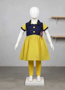 Cute Yellow & Blue Dress