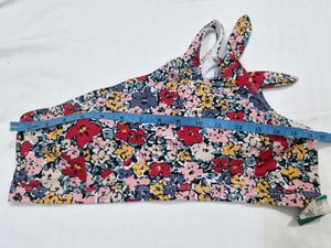 Floral One-Shoulder Tie Tank Bralette