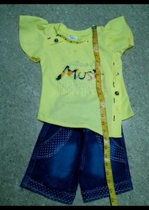 6 month baby girl top &amp; short jeans