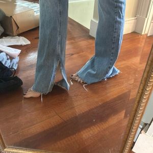 ZARA WIDE LEG JEANS with SPLIT HEM