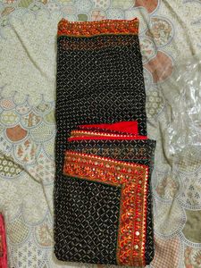 Elegant Black  net Saree