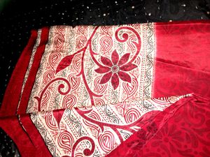 Elegant Red satin silk saree