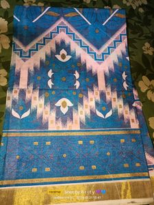 Light Blue And Pink Jamdani Saree